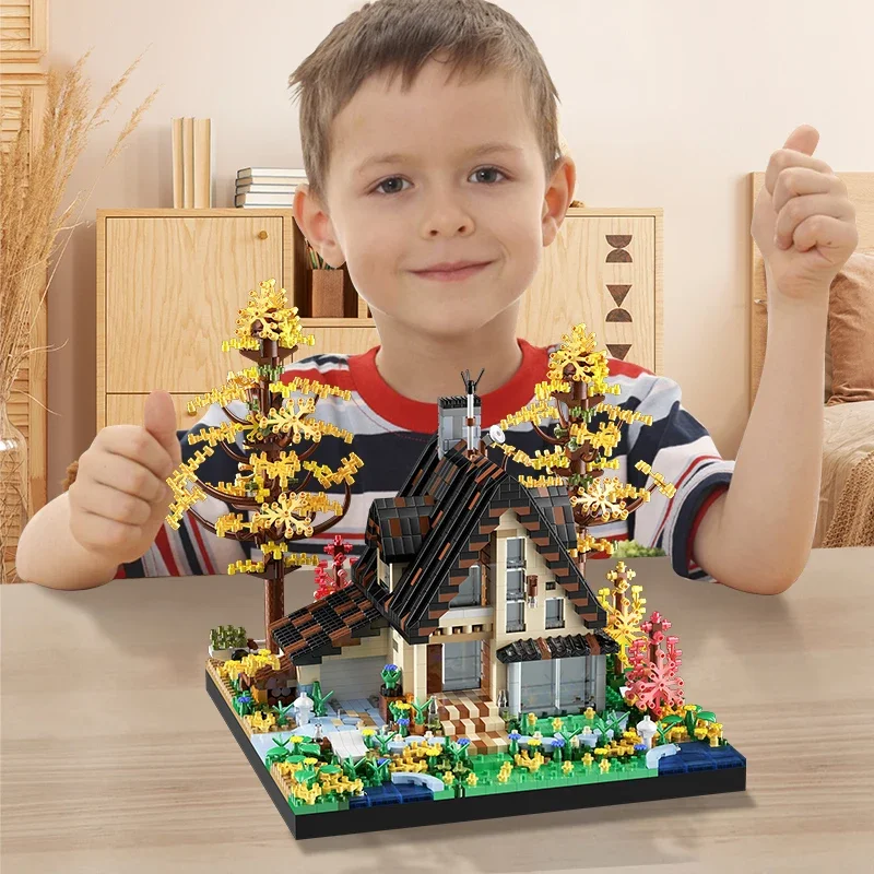 Bloques de construcción de madera casa estilo bosque infantil - imagen 2