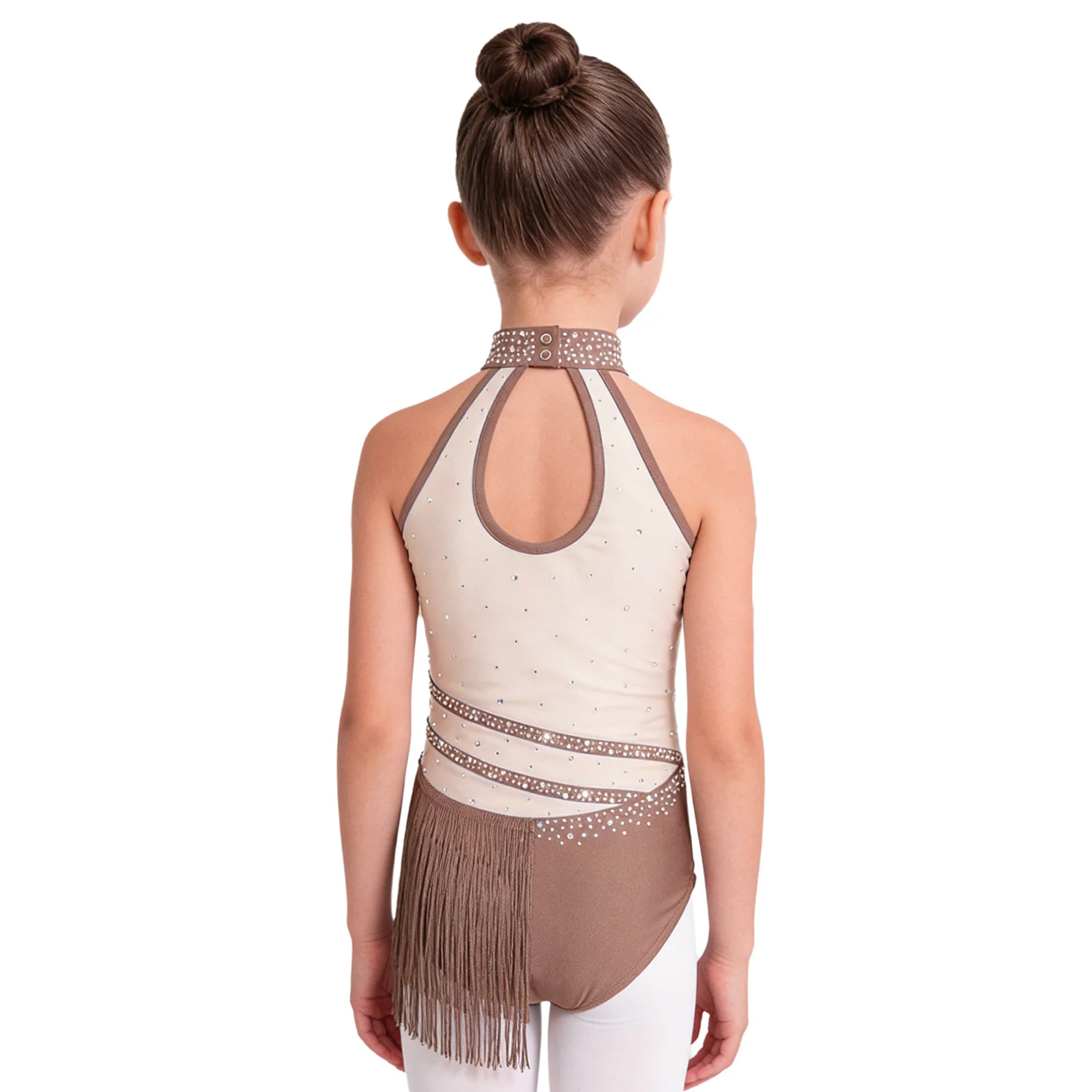 Body de danza para niña sin mangas con strass y flecos - imagen 2