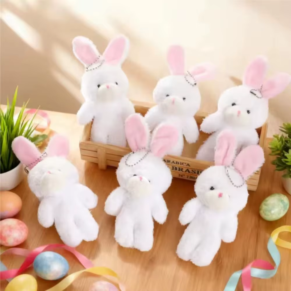 Llavero de peluche conejo blanco suave para niños - imagen 5