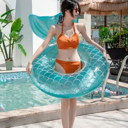 Anillo inflable de cola de sirena para natación en piscina y playa