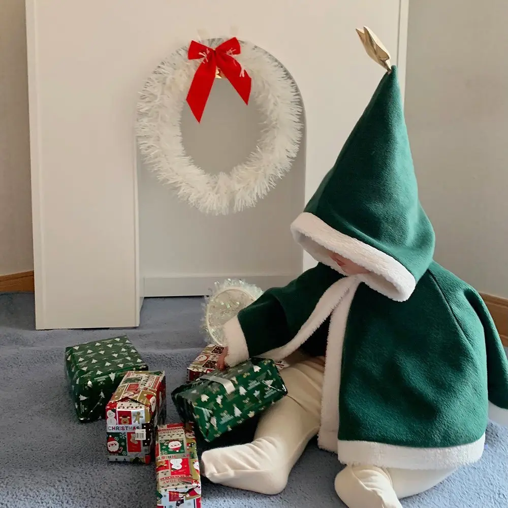 Capa de Navidad bebé cálida felpa suave estilo Papá Noel invierno - imagen 2
