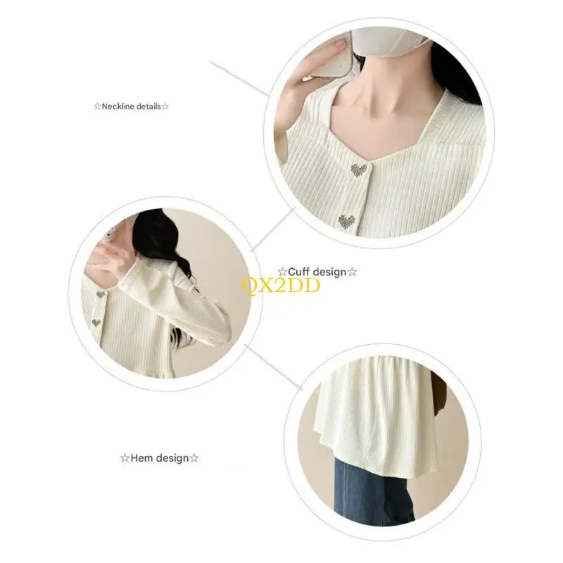 Blusa de maternidad en algodón con bordado corazón cómoda suave - imagen 2