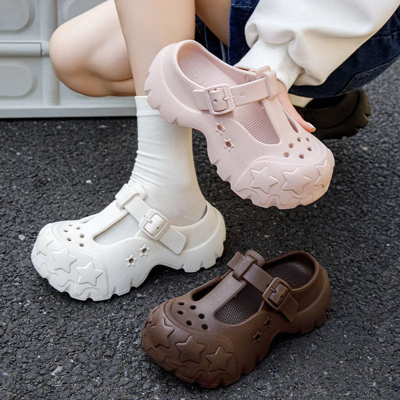 Sandalias de plataforma con suela gruesa para mujer estilo jardín - imagen 5