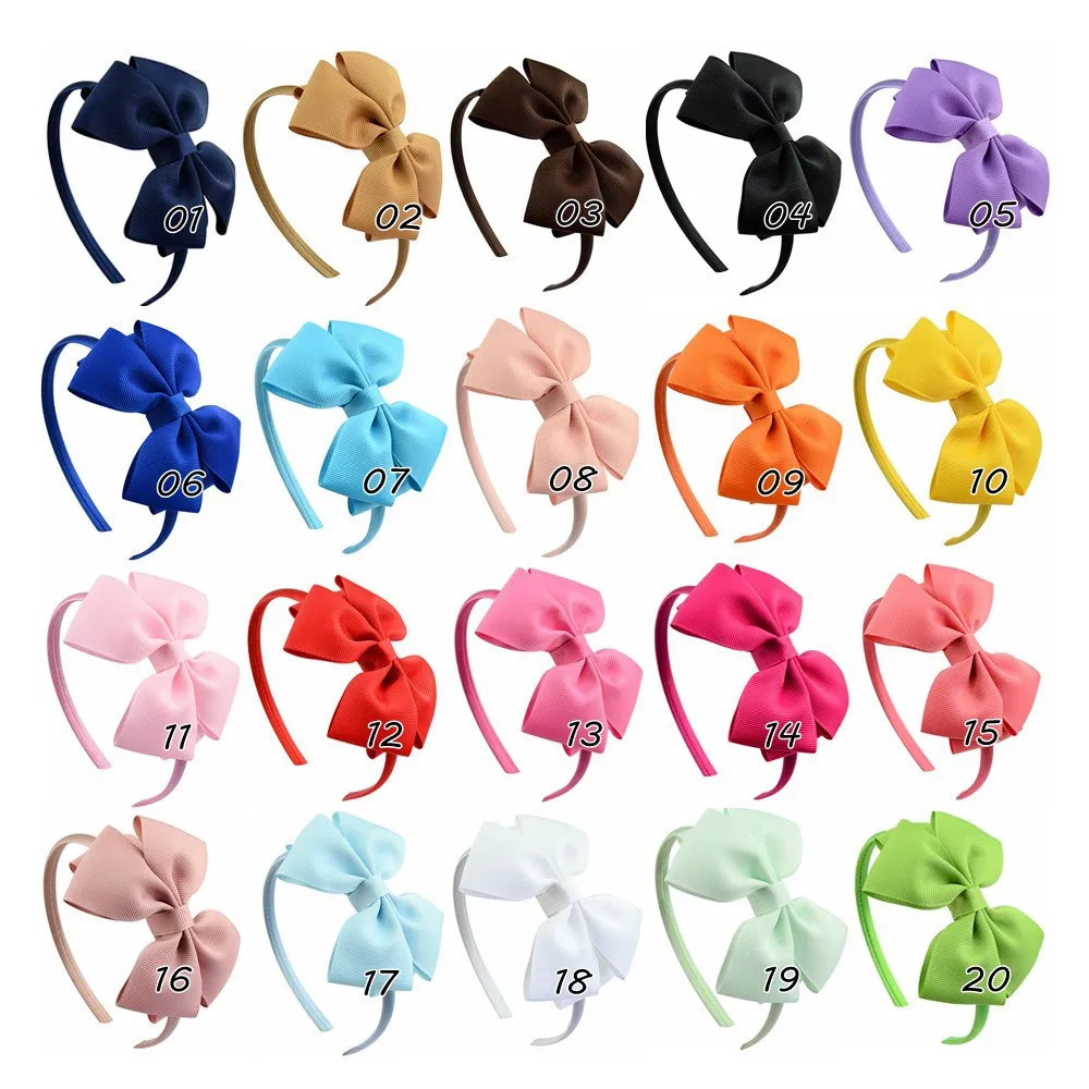Diadema con lazo en colores lisos para bebés