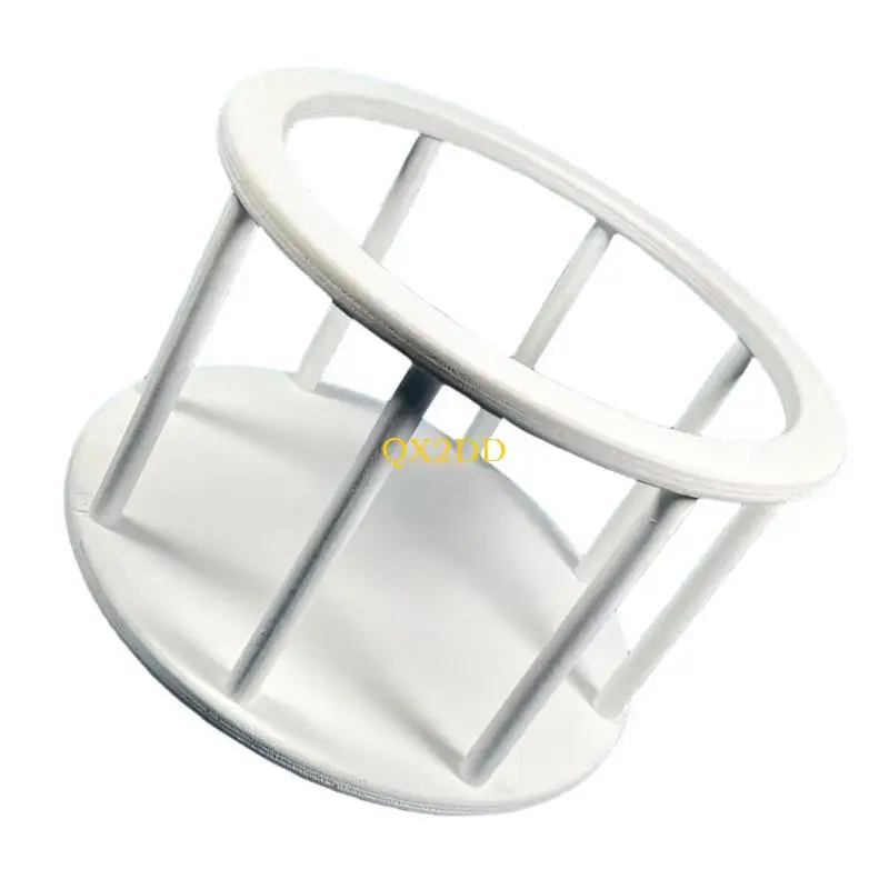 Vista del cestino con estética blanca para props