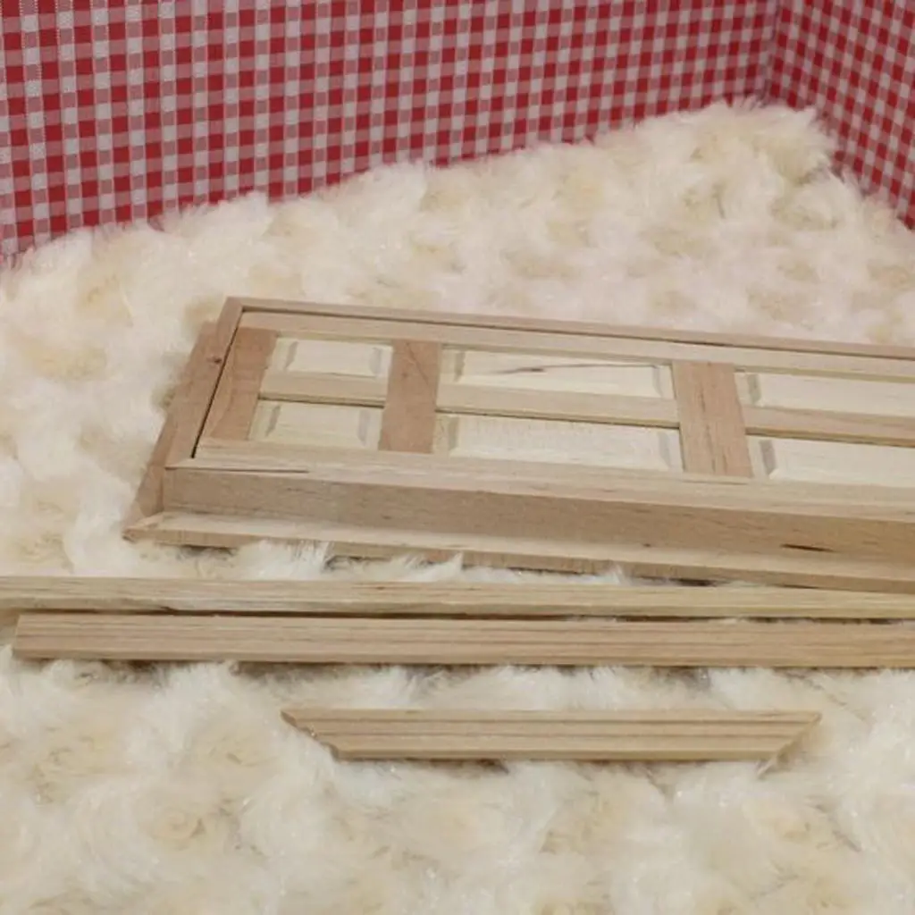 Casa de muñecas con puerta exterior de madera y muebles miniatura - imagen 2