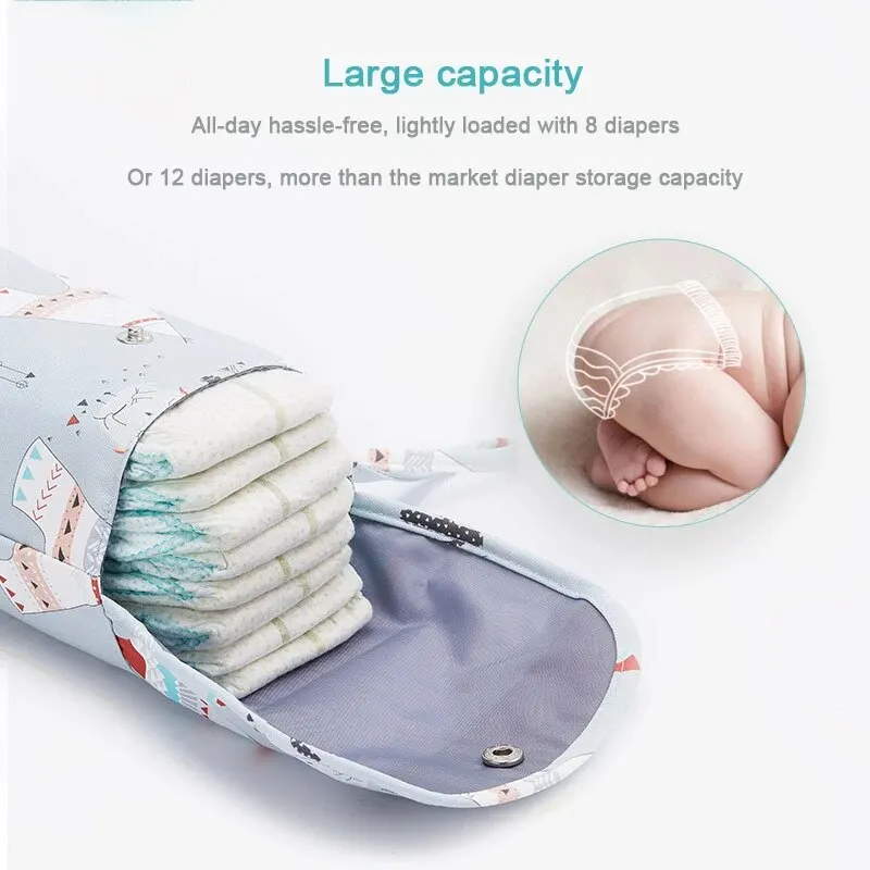 Bolsa para pañales impermeable de bebé con organizador para cochecito - imagen 5
