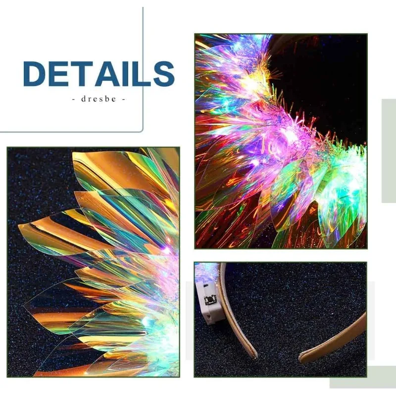 Diadema LED con corona luminosa estilo galaxia para fiestas - imagen 2