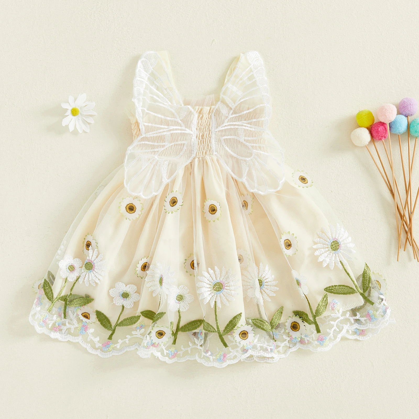 Vestido de princesa sin mangas con lentejuelas y bordado floral - imagen 2