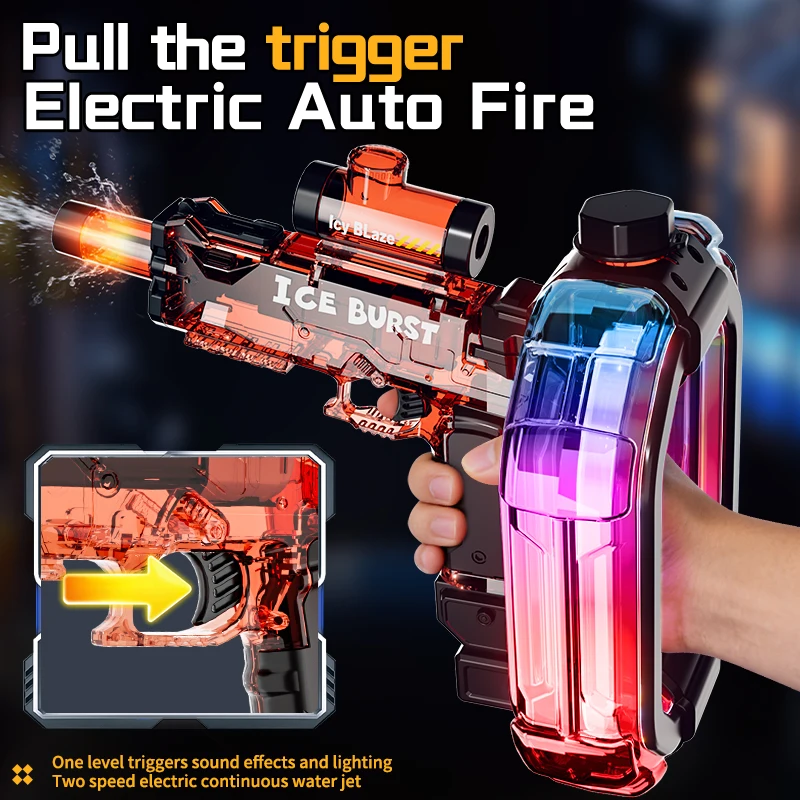 Pistola de agua a presión con efecto fuego para juegos de playa - imagen 2