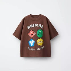 Camiseta de bebé holgada de algodón con diseño dibujos animados