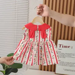Vestido de verano de manga corta para bebé, algodón ligero