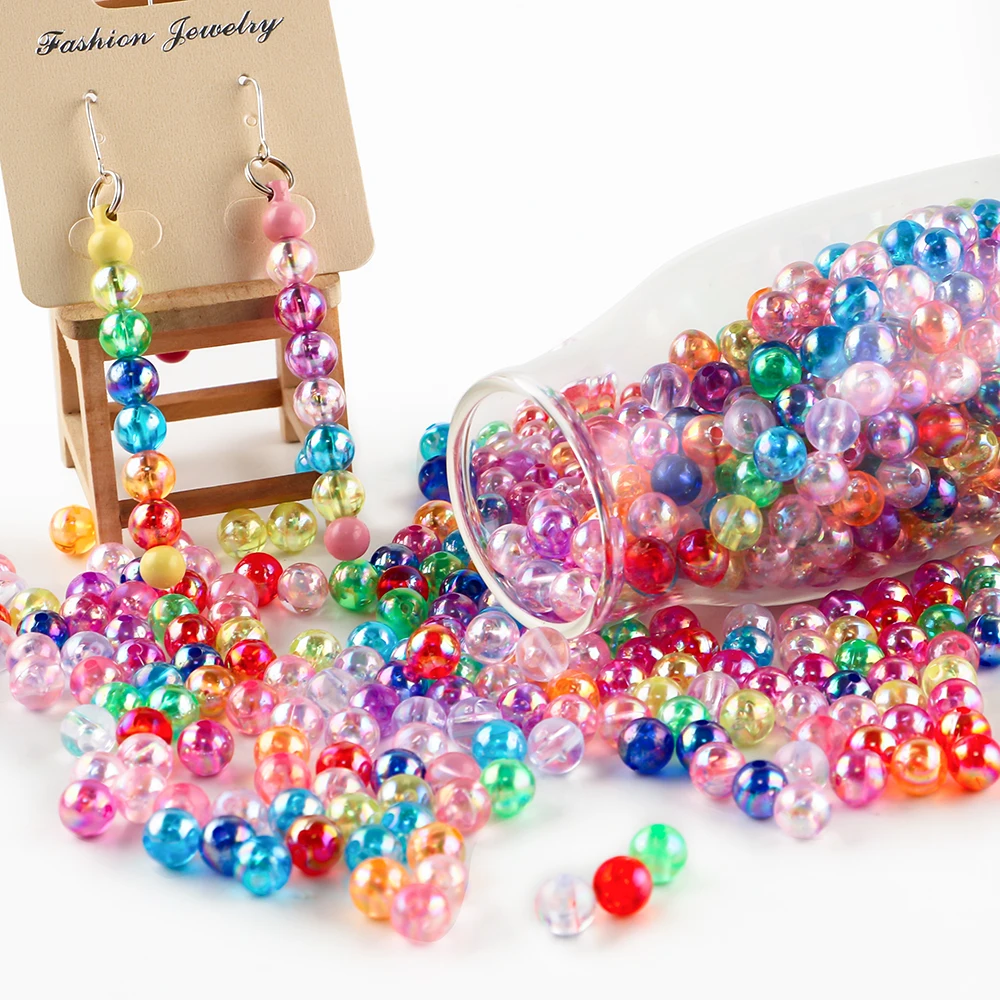 Cuentas acrílicas redondas de colores para manualidades infantiles - imagen 5