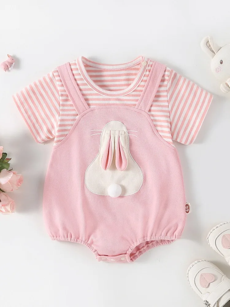 MILANCEL 2024 Mono de verano para niñas pequeñas con conejito - imagen 2