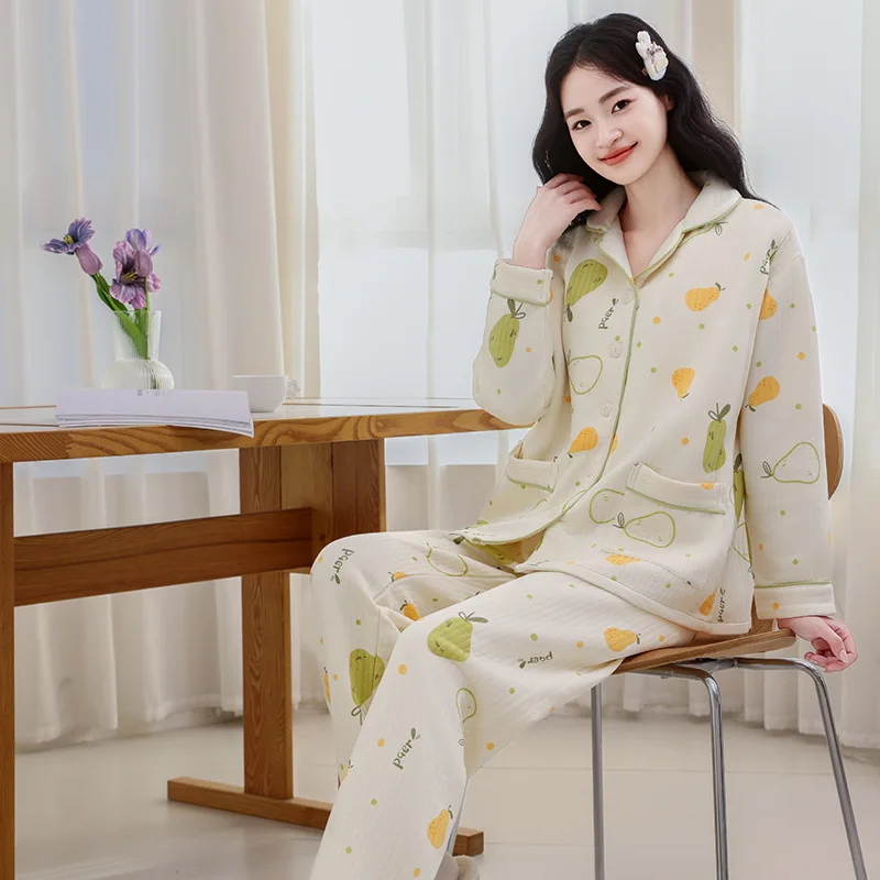 Pijama maternal de algodón para embarazadas – nursing para dormir - imagen 2