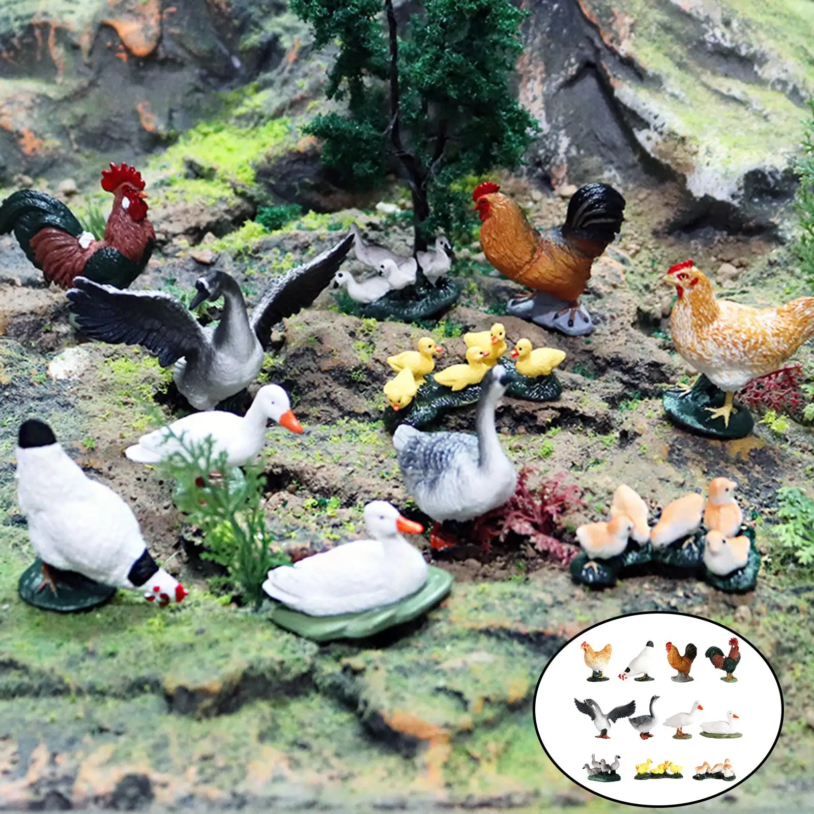 Figuras animales de granja realistas para juego y decoración