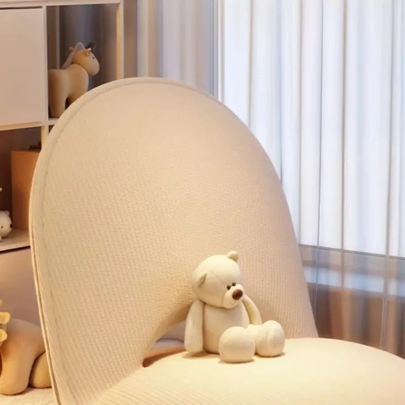 Sillón puff plegable con respaldo de felpa para salón y dormitorio - imagen 5