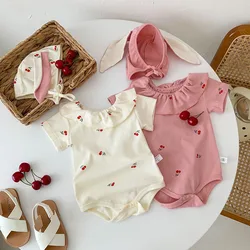 MILANCEL Mono bebé verano con cerezas y sombrero