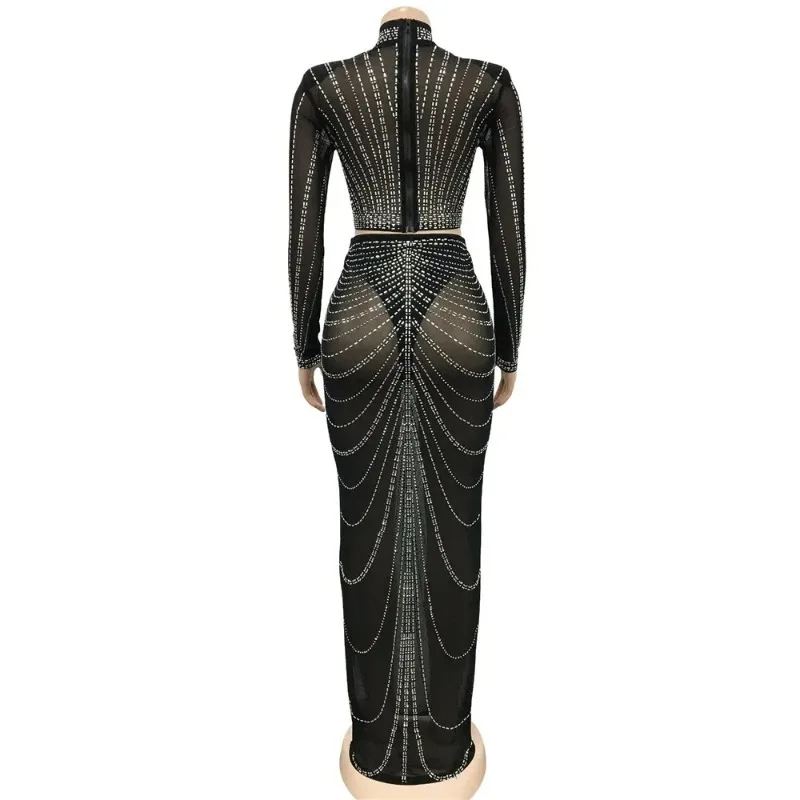 Vestido de maternidad de tul con pedrería para fotos de noche - imagen 5