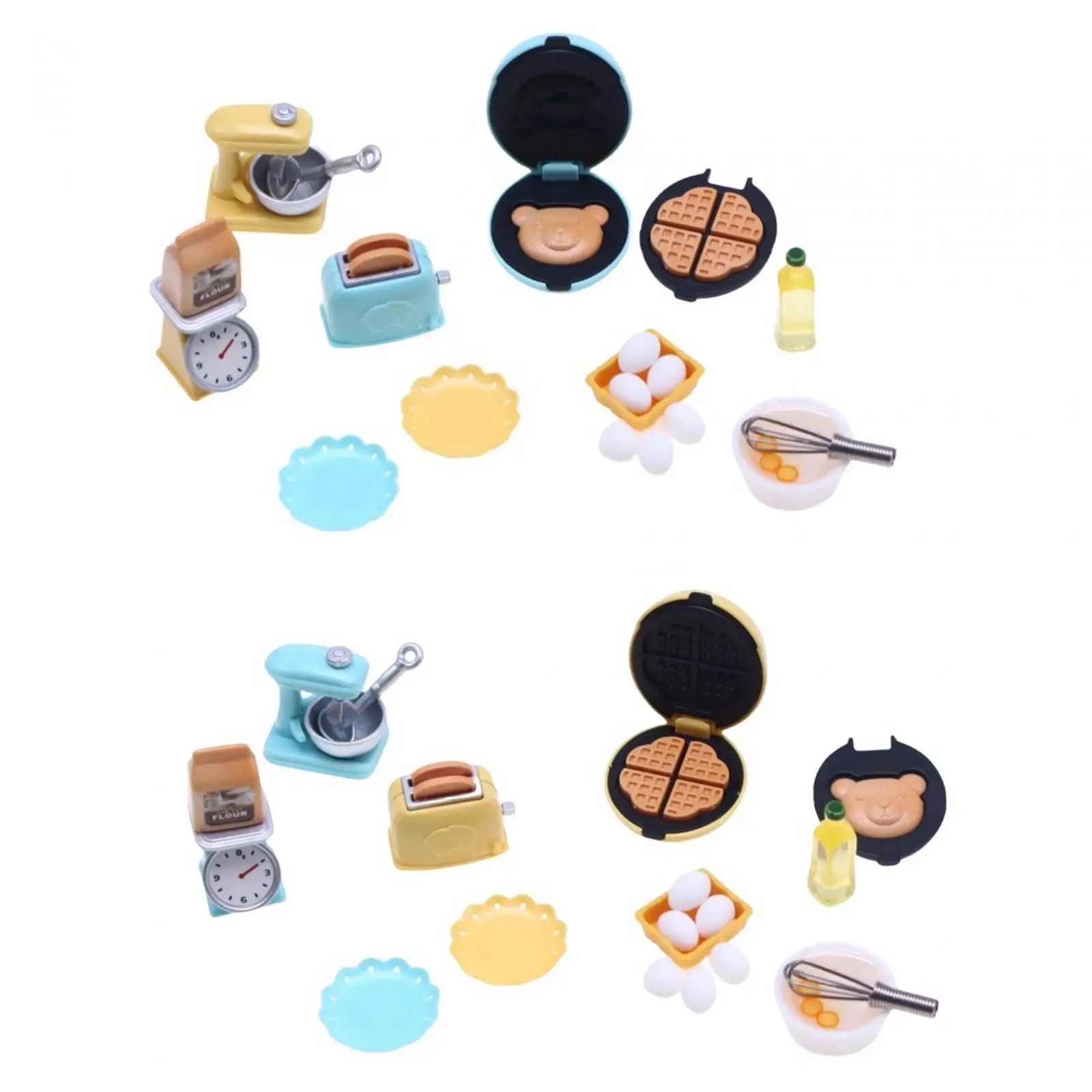 Juego de cocina en miniatura para casa de muñecas con tostadora - imagen 3