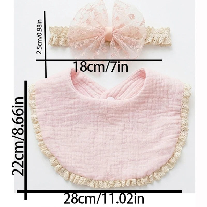 Baberos y diademas con lazos de encaje