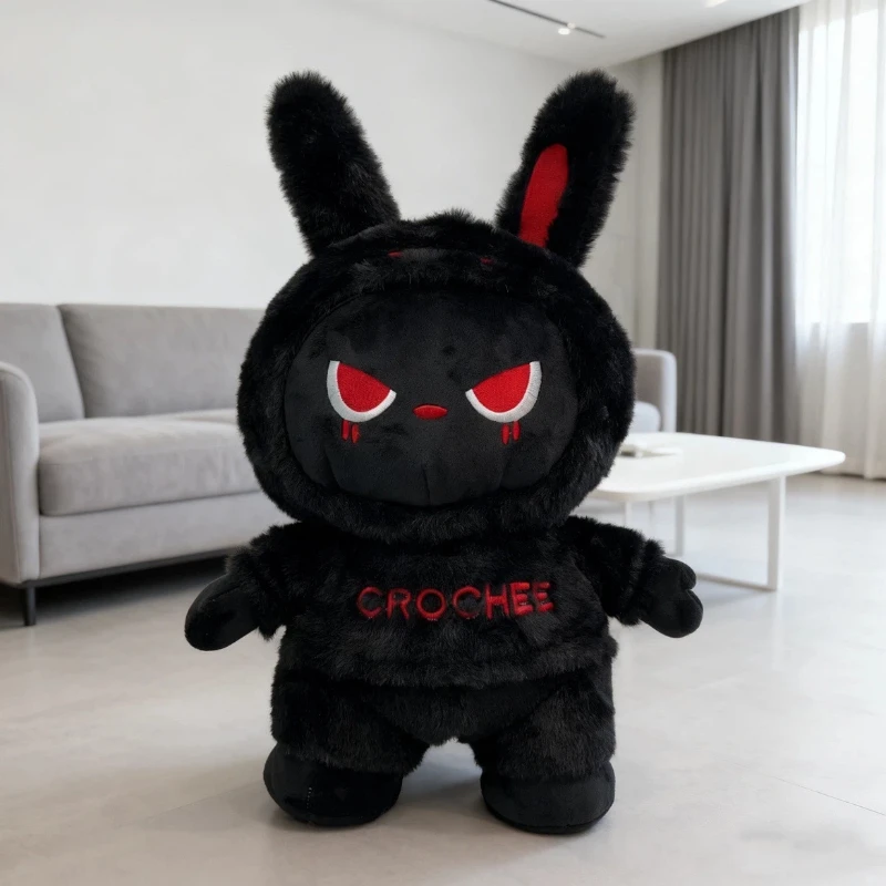 Peluche de conejito gótico oscuro para niños, regalo de Pascua - imagen 3