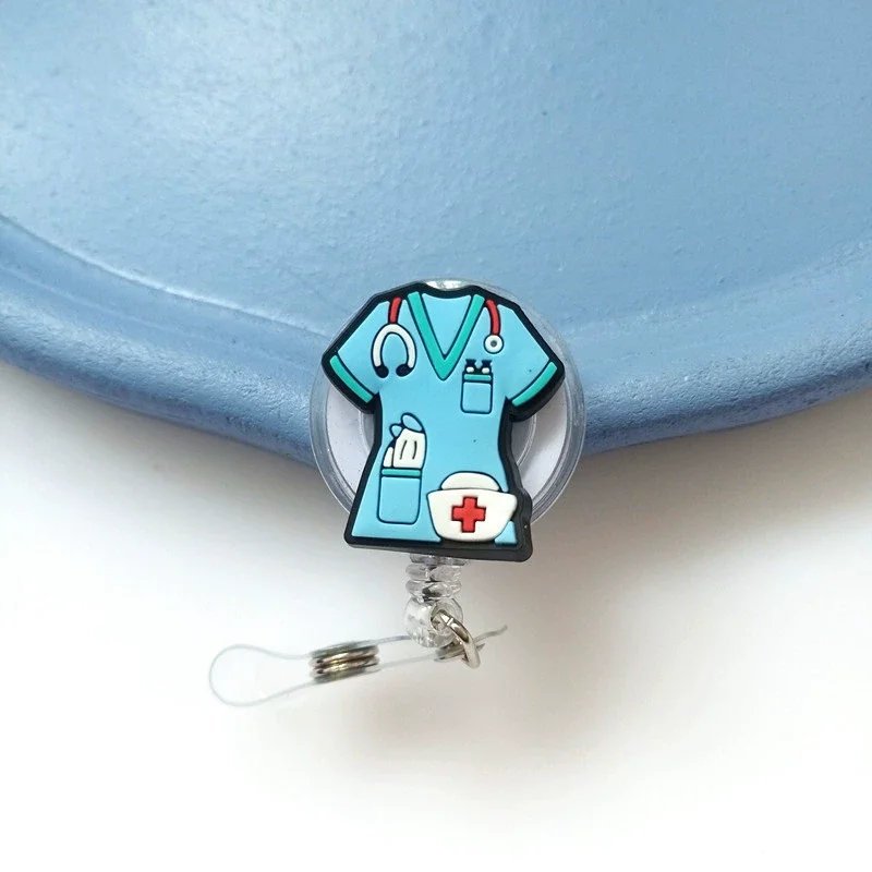 Portagafete retráctil con clip decorativo para médicos y oficinas - imagen 2