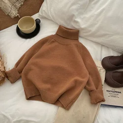 Jersey infantil de cuello alto cálido para invierno, manga larga
