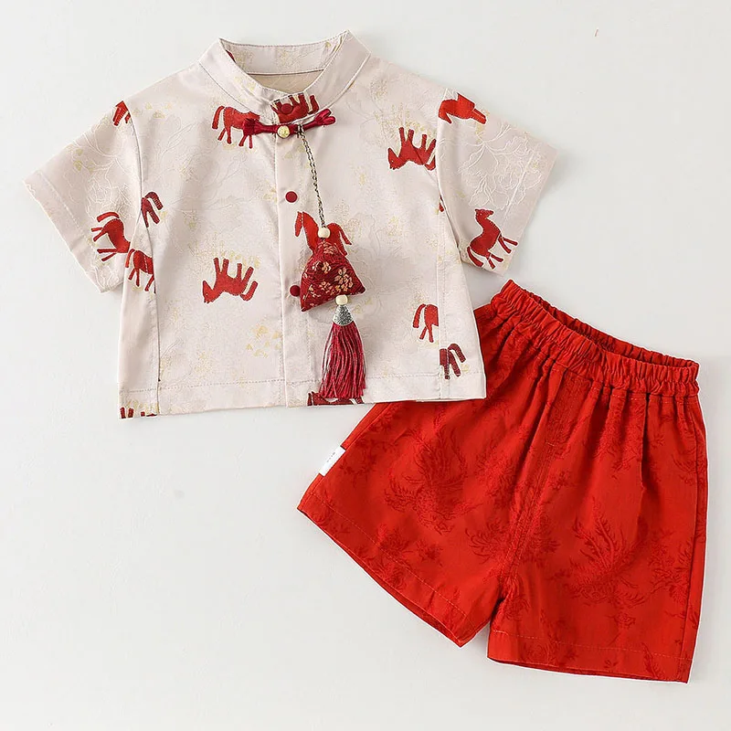 Conjuntos de verano para recién nacido – estilo chino de algodón - imagen 5