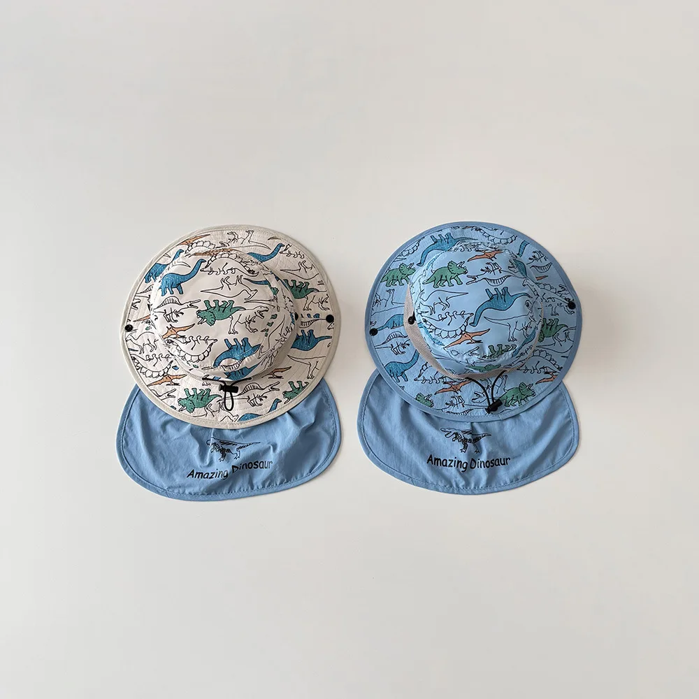Sombrero de verano tipo pescador con estampado de dinosaurios