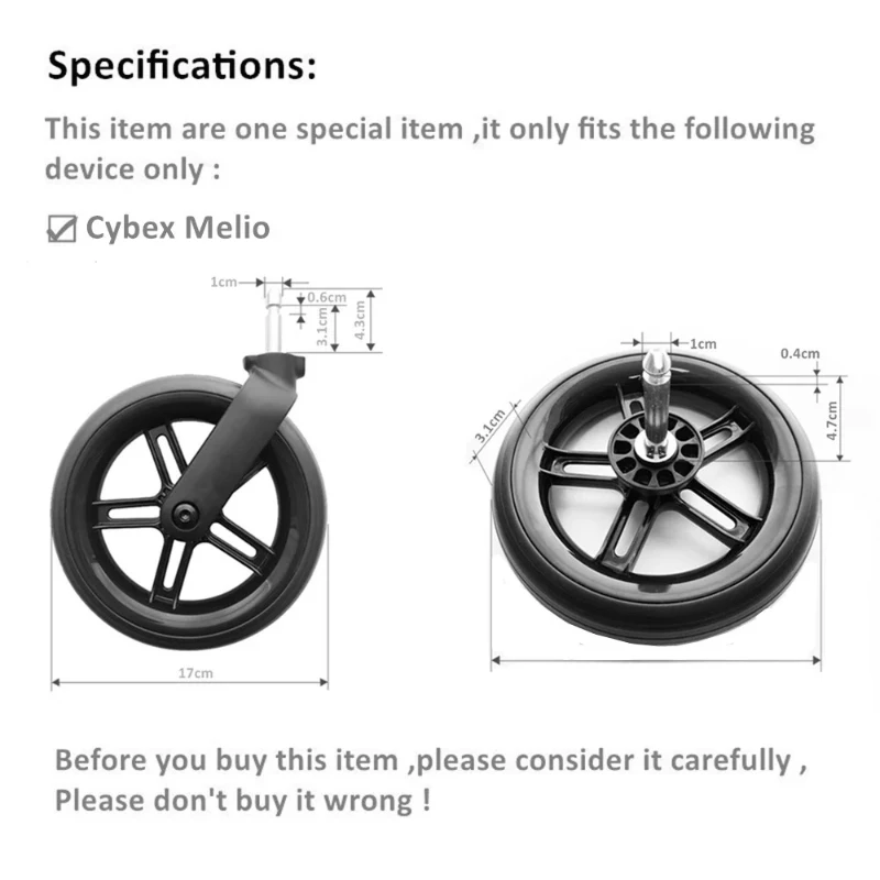 Rueda delantera o trasera para carrito Cybex Melio - imagen 4