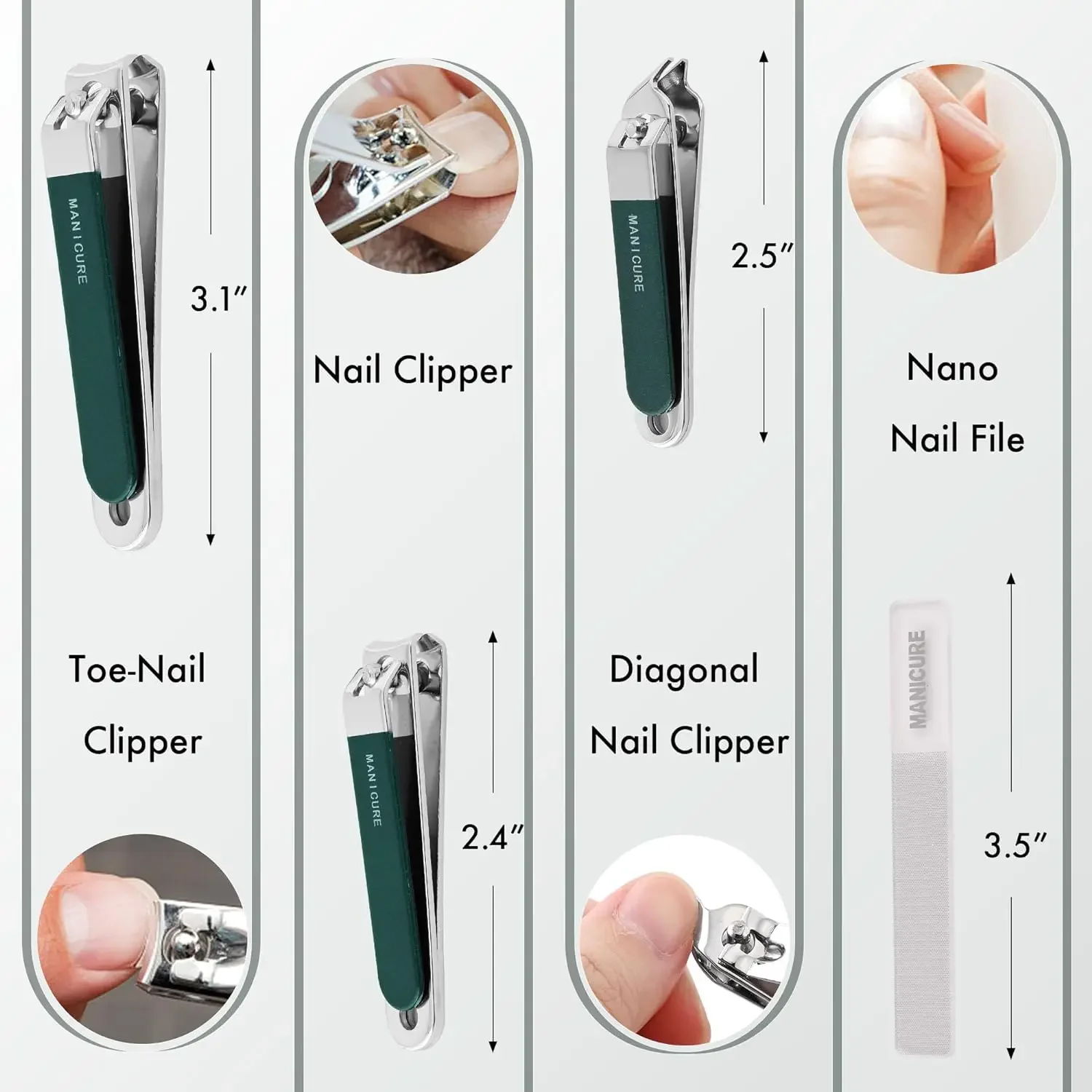 Kit de manicura profesional de acero inoxidable para uñas
