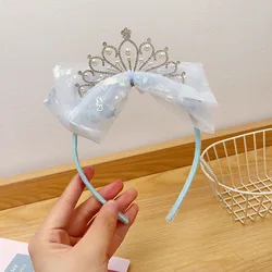 Diadema de princesa con pedrería y lazo para niñas