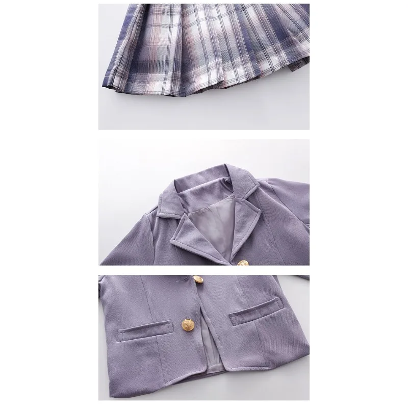Conjunto de niña estilo universitario primavera-otoño falda plisada - imagen 4