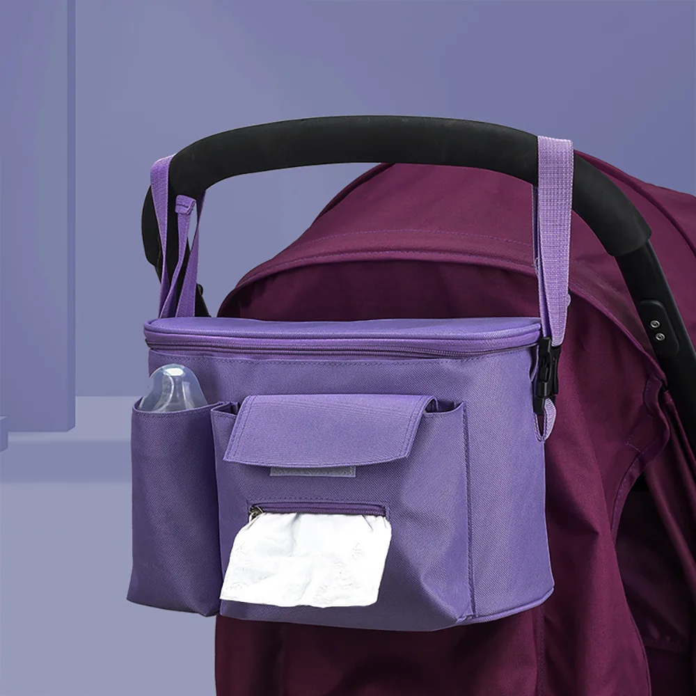 Bolsa de pañales para cochecito con compartimento para biberones