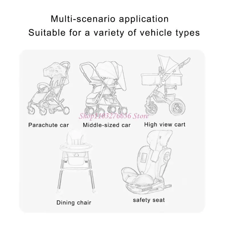 R6FD Cojín para cochecito bebé transpirable doble asiento - imagen 3