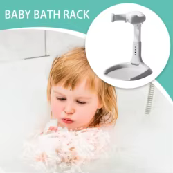 Soporte de baño para bebé ajustable con base antideslizante plegable para ducha y viaje