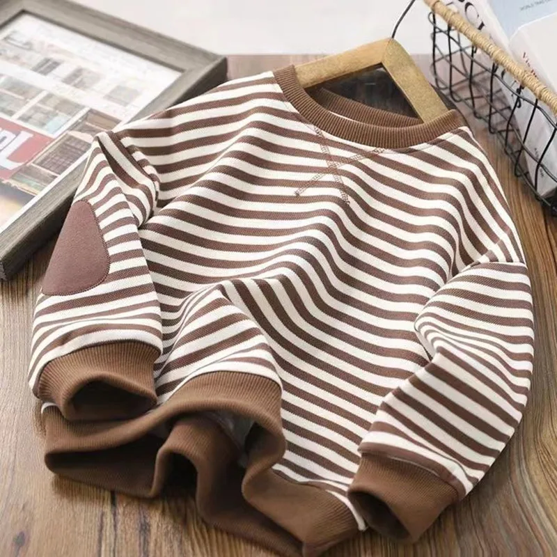 Sudadera a rayas infantil para otoño y primavera, estilo deportivo - imagen 3