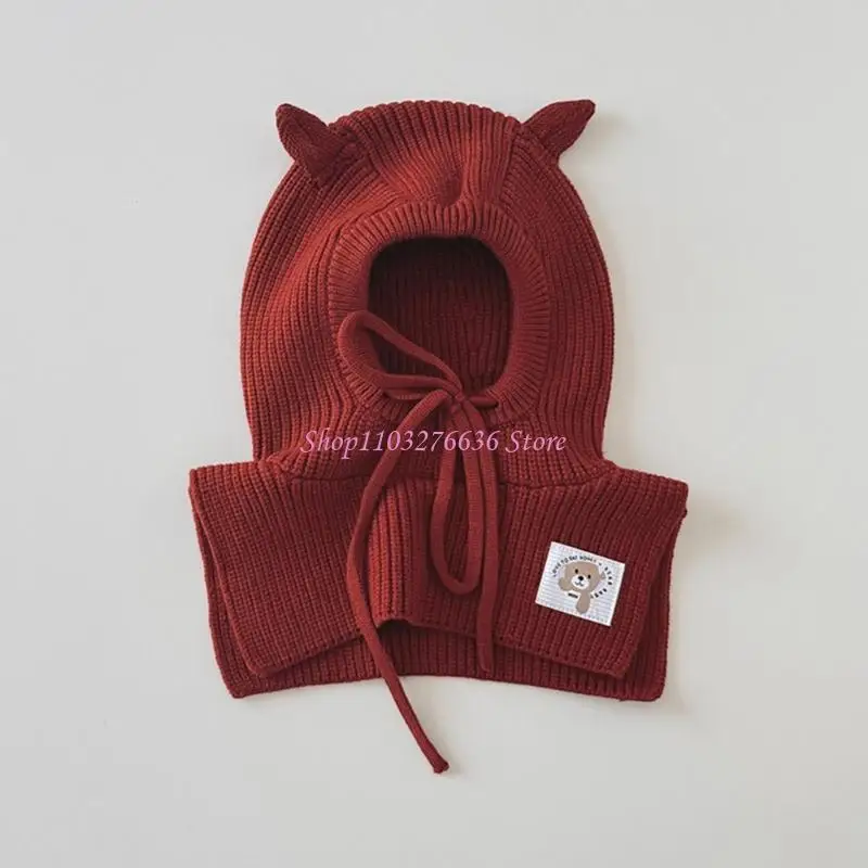 Gorro con orejeras ajustables de punto cálido y cuello tostador - imagen 4