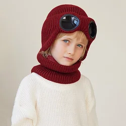 Gorro astronauta terciopelo con forro polar cálido para niño invierno
