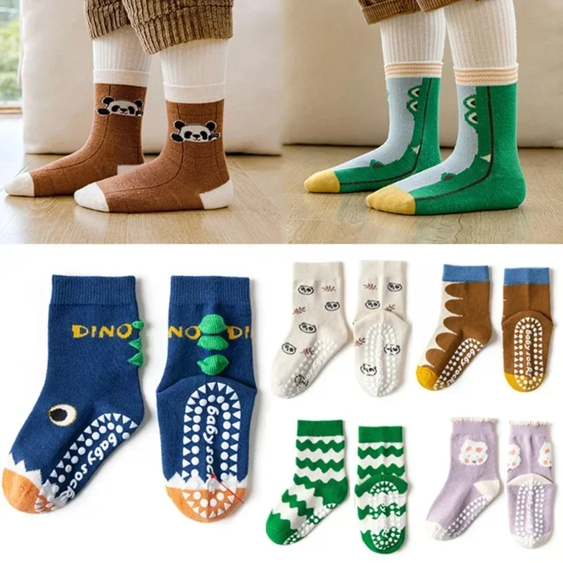 Calcetines antideslizantes de algodón para niños pequeños