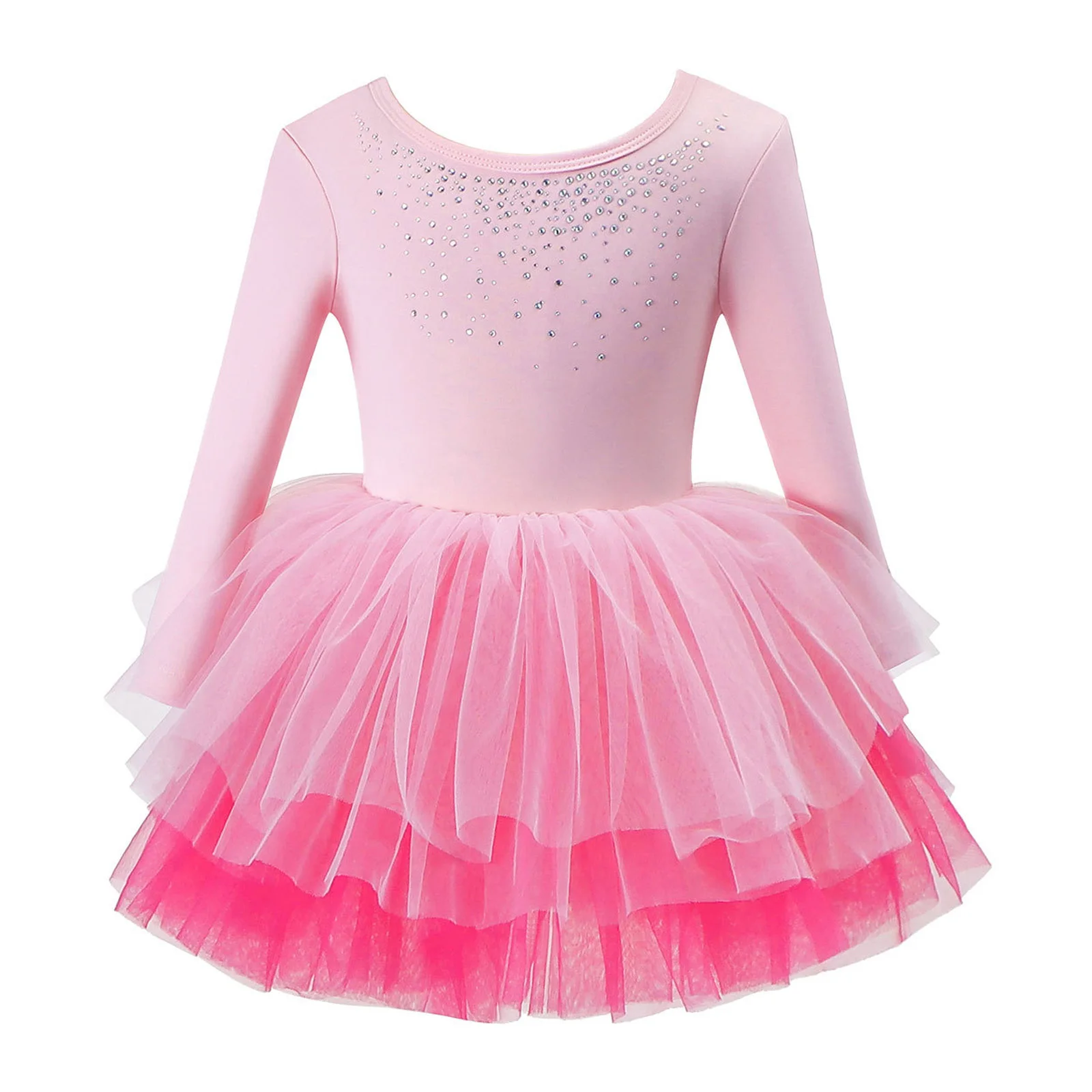 Vestido de ballet con tutú de tul y pedrería para niñas - imagen 5