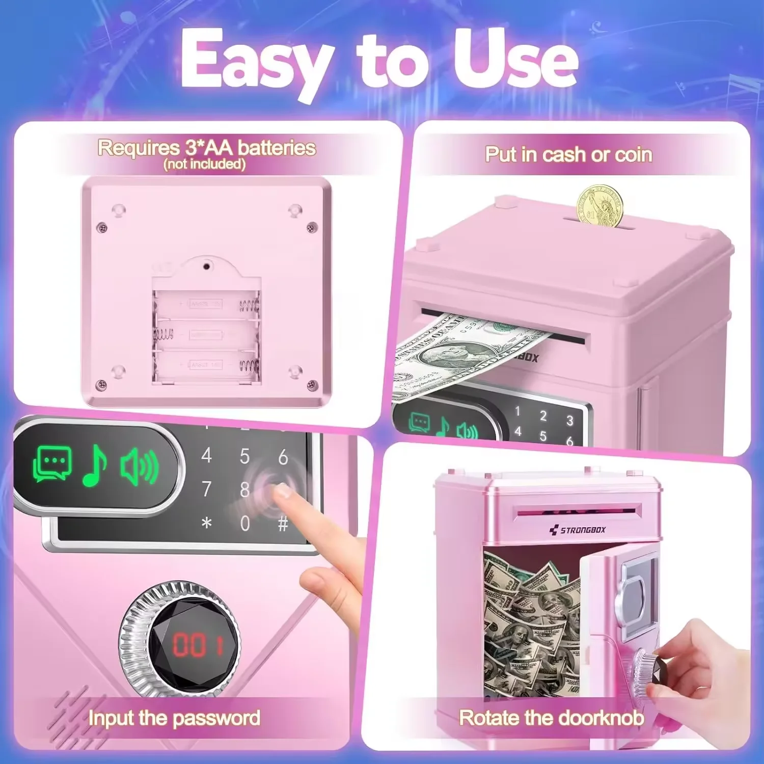 Hucha electrónica táctil – Ahorro seguro para niños - imagen 2