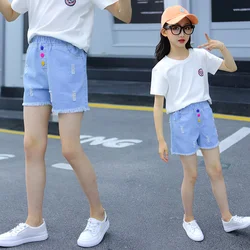 Pantalones cortos vaqueros infantiles con cintura elástica para verano