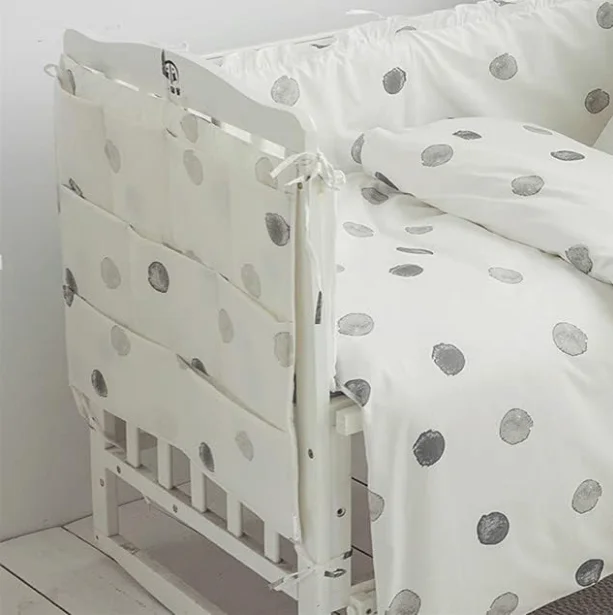 Organizador colgante para cuna de bebé de algodón con bolsillos - imagen 4