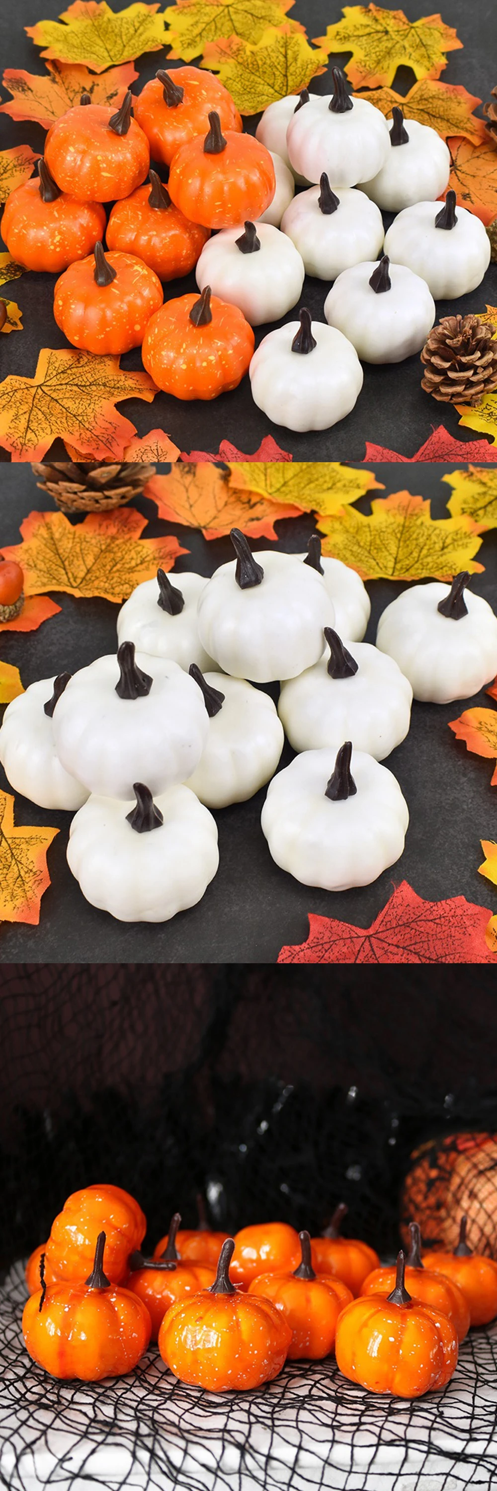 Mini calabazas simuladas realistas