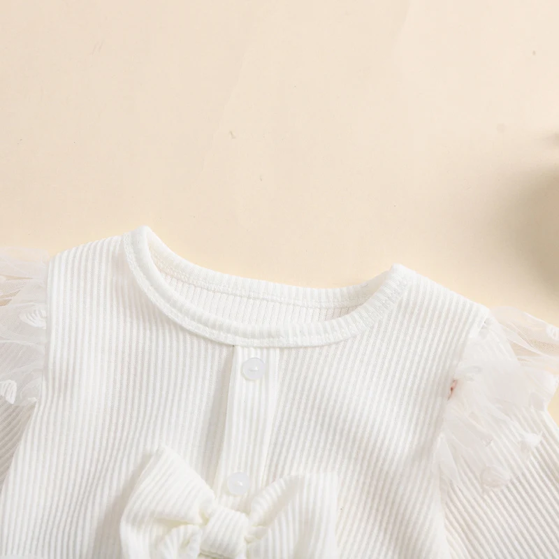 Pelele de otoño para niña con tul y bordado de mariposa - imagen 3
