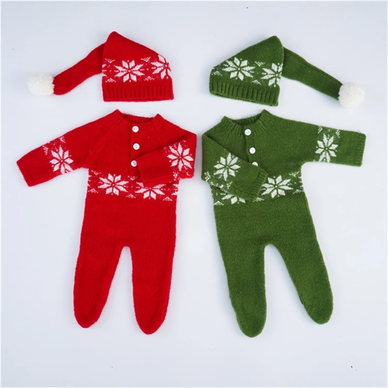 Pelele navideño de bebé con gorro de Papá Noël para fotos - imagen 3