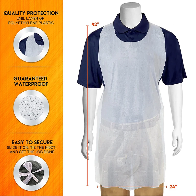 Delantal desechable transparente anticontaminación para cocina