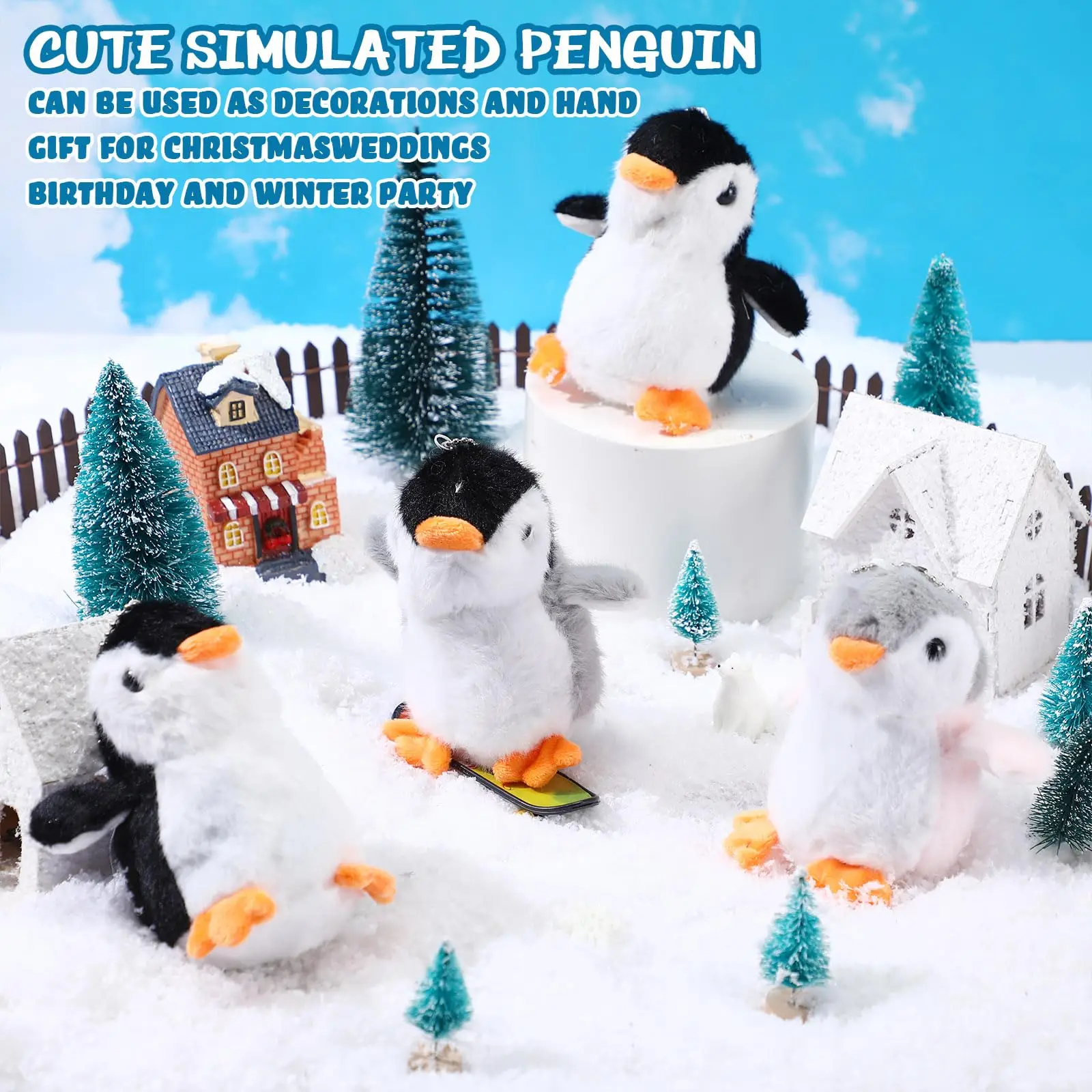 Llavero de pingüino de peluche mini colgante para llaves - imagen 2